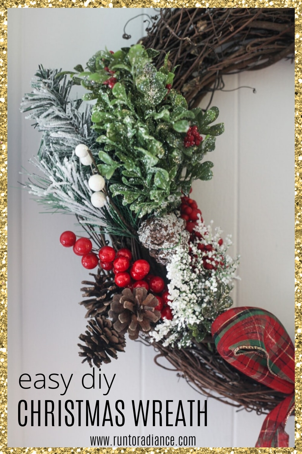 Easy DIY Christmas Wreath - How to Make a Grapevine Christmas Wreath