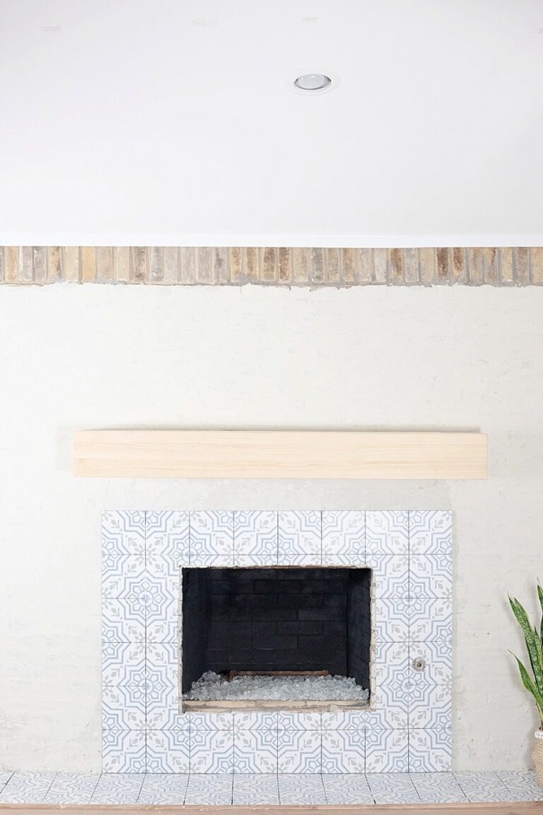smooth plaster fireplace