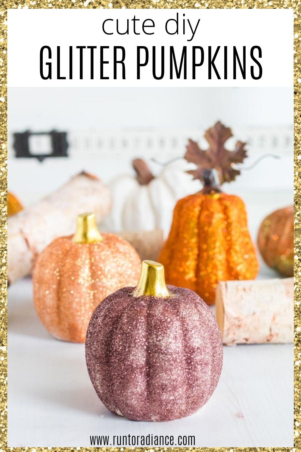 DIY Glitter Pumpkins - an easy diy project perfect for fall