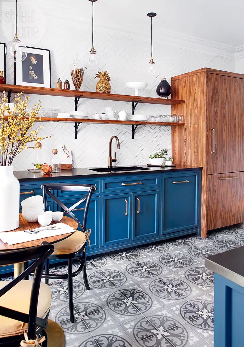 Trendspotting – Blue Two-Tone Kitchen Cabinets - Run To Radiance