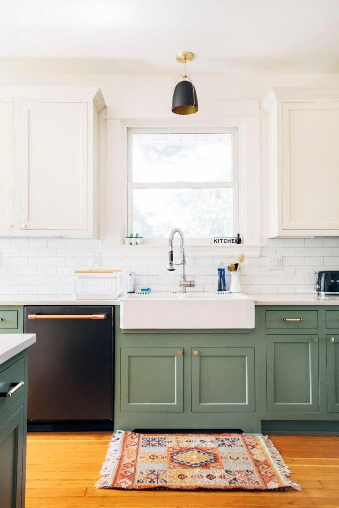 Green Two-Tone Kitchen Cabinets: The Future is Green! - Run To Radiance